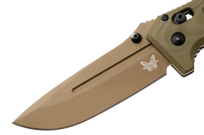 Afbeelding voor Benchmade Adamas 275FE-04, Flat Earth Cerakote CPM MagnaCut, OD Green G10 zakmes, Shane Sibert design