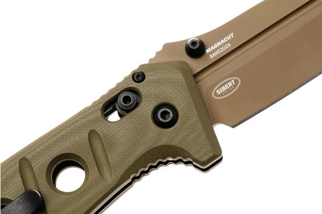 Afbeelding voor Benchmade Adamas 275FE-04, Flat Earth Cerakote CPM MagnaCut, OD Green G10 zakmes, Shane Sibert design