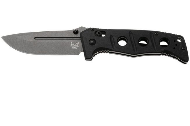 Afbeelding voor Benchmade Adamas 275GY-03, Black Oxide CPM MagnaCut, Black G10 zakmes, Shane Sibert design