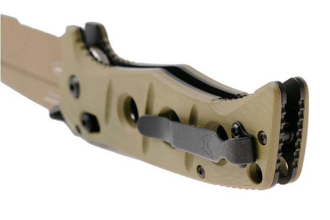 Afbeelding voor Benchmade Adamas 275SFE-04, Flat Earth Cerakote CPM MagnaCut, OD Green G10, partly serrated zakmes, Shane Sibert design
