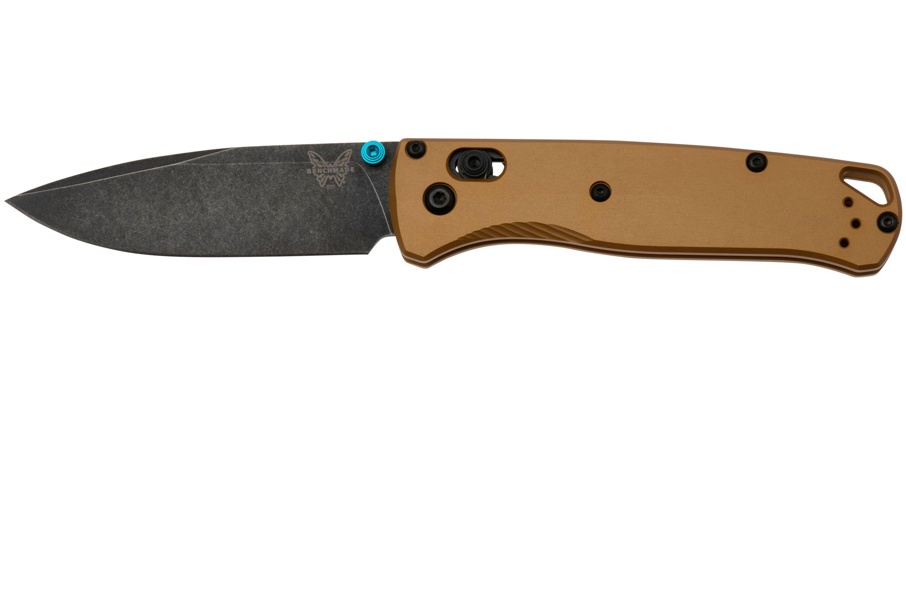 Benchmade Bugout 535BK-07 Blackwashed M390, Burnt Brass Aluminium ...