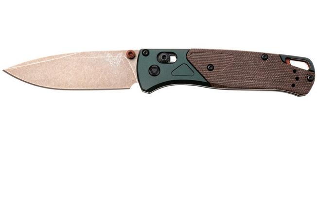 Afbeelding voor Benchmade Bugout 535FE-2602, Flat Dark Earth Battlewashed PVD CPM S90V, Taiga Green Aluminum zakmes