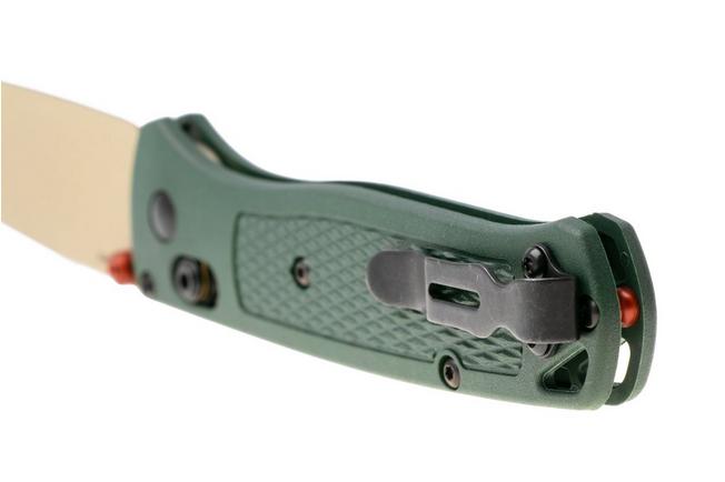 Afbeelding voor Benchmade Bugout 535TN-2601, McMillan Tan Cerakote Elmax, Taiga Green Grivory zakmes