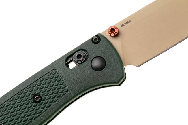 Afbeelding voor Benchmade Bugout 535TN-2601, McMillan Tan Cerakote Elmax, Taiga Green Grivory zakmes