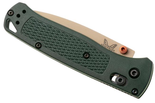 Afbeelding voor Benchmade Bugout 535TN-2601, McMillan Tan Cerakote Elmax, Taiga Green Grivory zakmes
