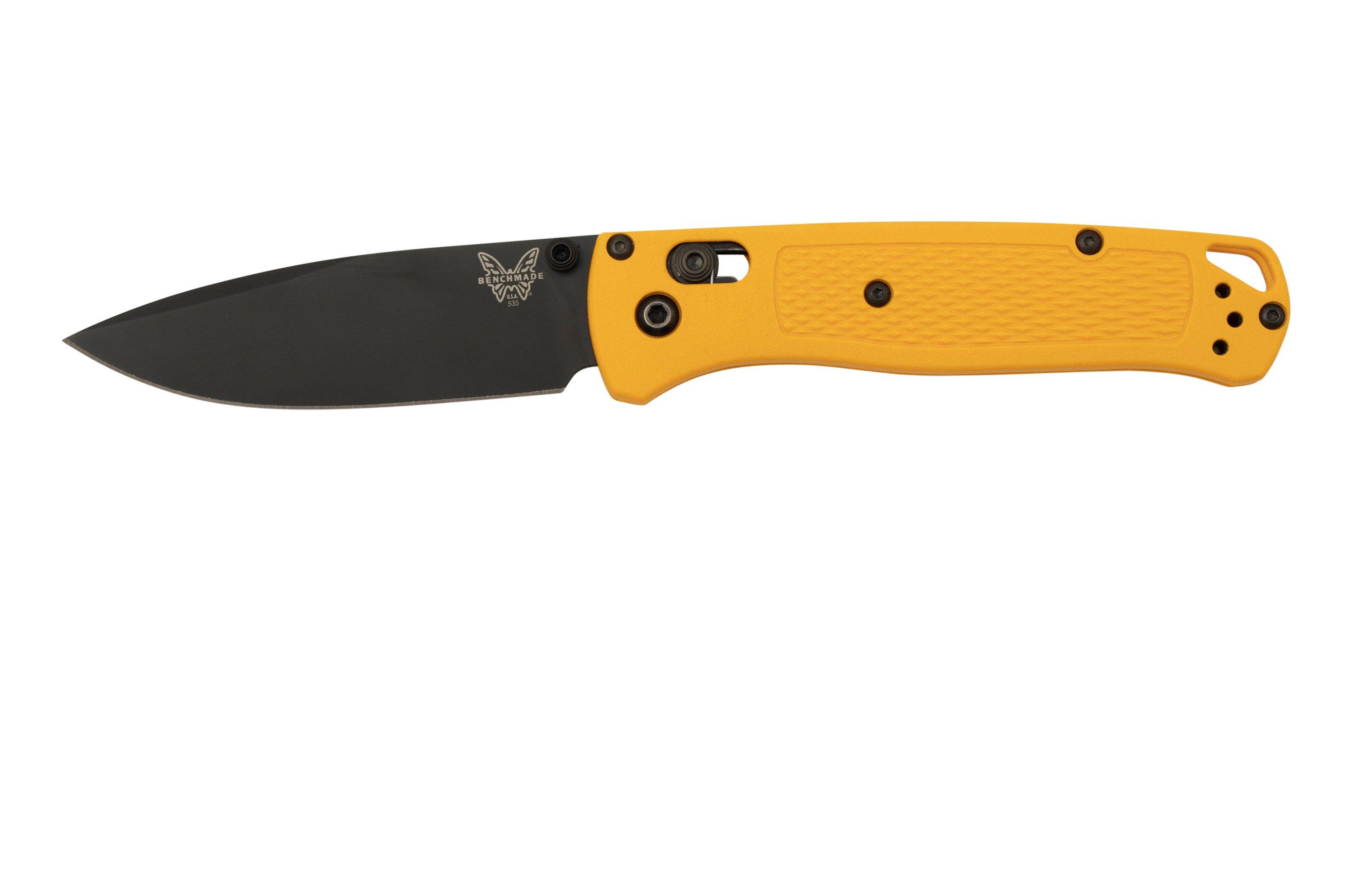 Benchmade Bugout X Work Sharp Exclusive 535WS Amber Yellow, Cerakote
