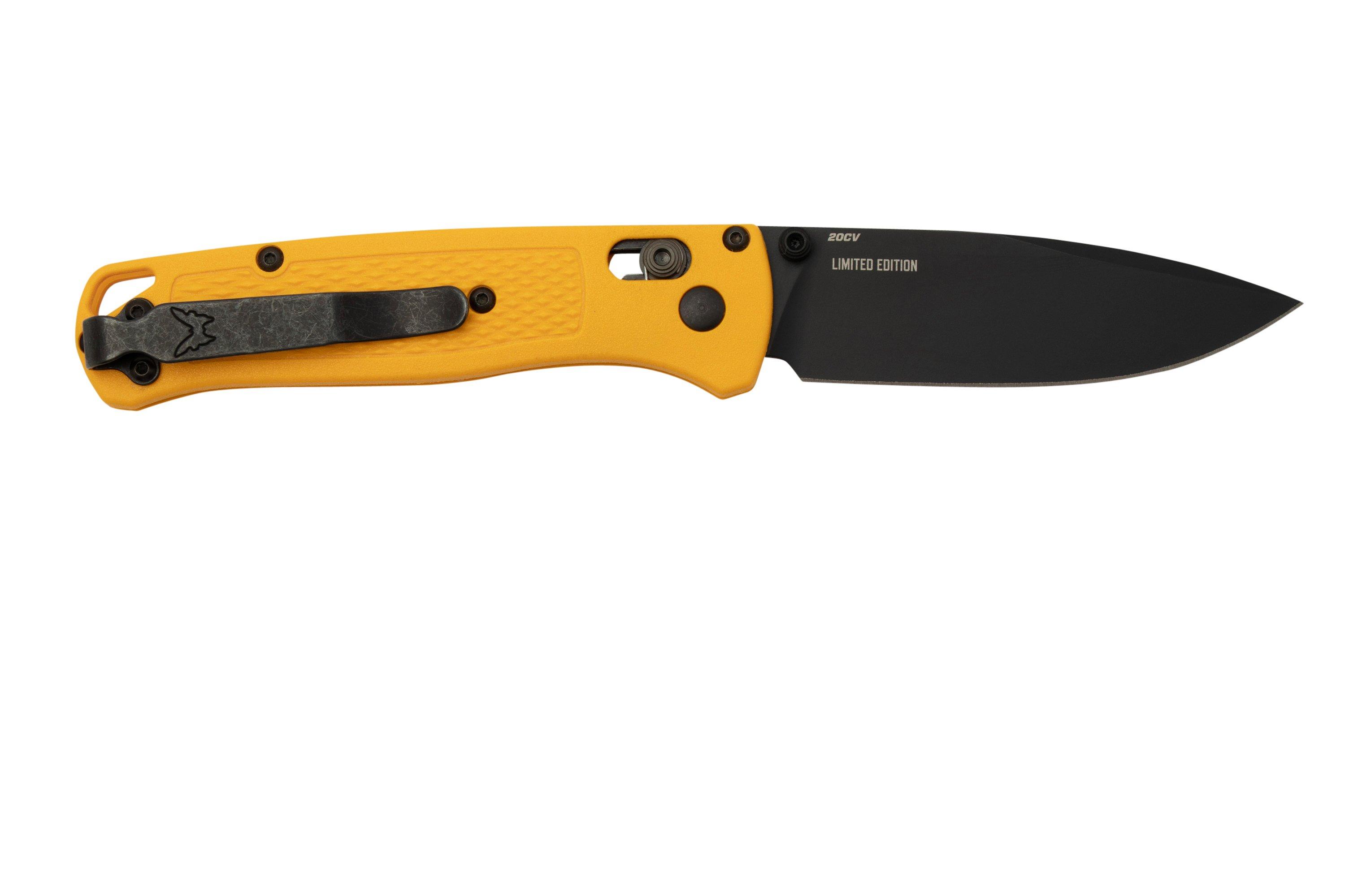 Benchmade Bugout X Work Sharp Exclusive 535WS Amber Yellow, Cerakote