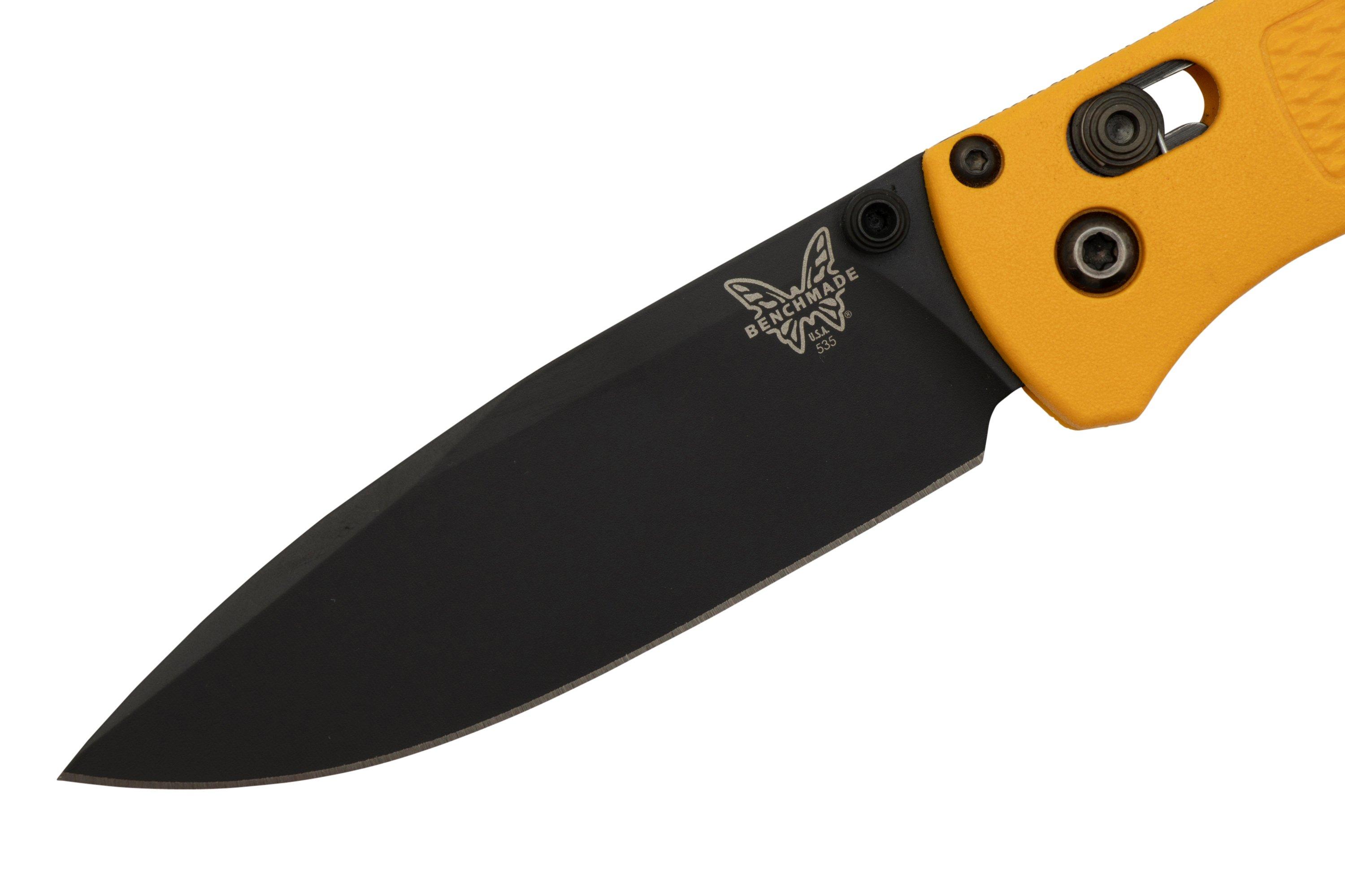 Benchmade Bugout X Work Sharp Exclusive 535WS Amber Yellow, Cerakote