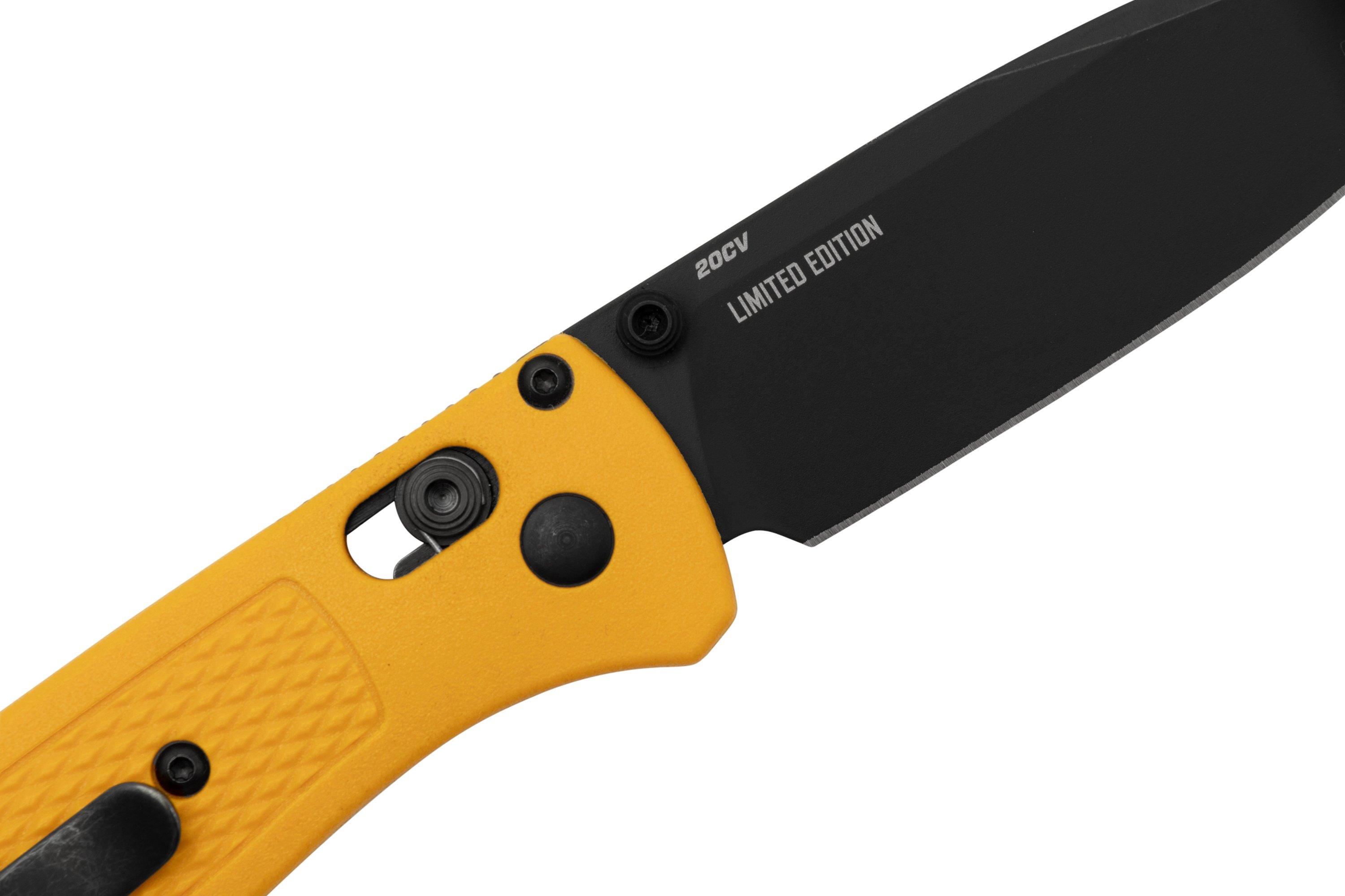 Benchmade Bugout X Work Sharp Exclusive 535WS Amber Yellow, Cerakote