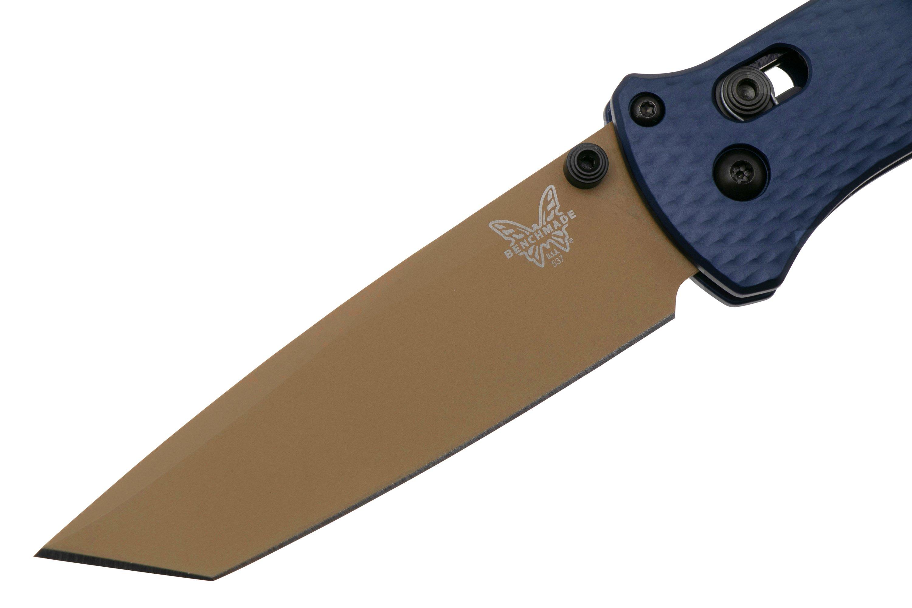 Benchmade Bailout 537FE02, CPMM4, Flat Dark Earth, Blue Aluminium