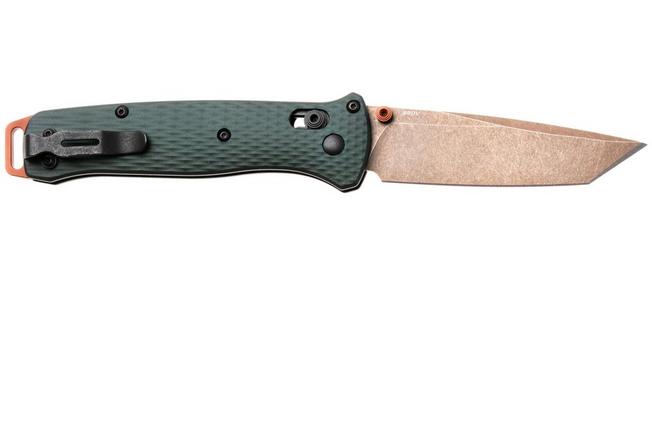 Afbeelding voor Benchmade Bailout 537FE-2601, Flat Dark Earth Battlewashed PVD CPM S90V, Taiga Green Aluminum zakmes