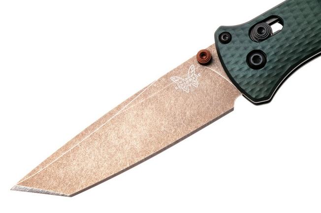 Afbeelding voor Benchmade Bailout 537FE-2601, Flat Dark Earth Battlewashed PVD CPM S90V, Taiga Green Aluminum zakmes