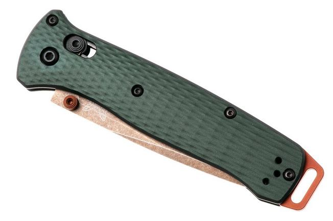 Afbeelding voor Benchmade Bailout 537FE-2601, Flat Dark Earth Battlewashed PVD CPM S90V, Taiga Green Aluminum zakmes