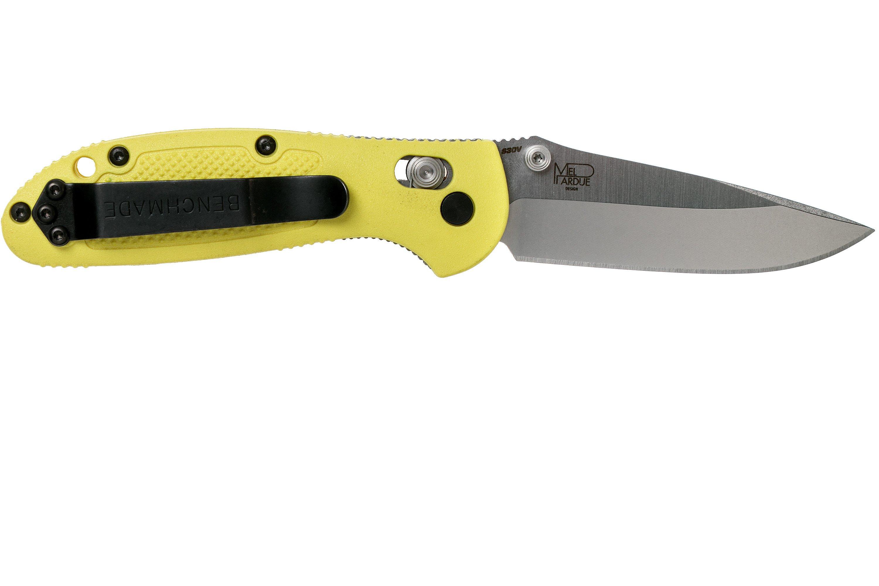 Benchmade Mini-Griptilian 556-YEL-S30V pocket knife, Mel Pardue design ...