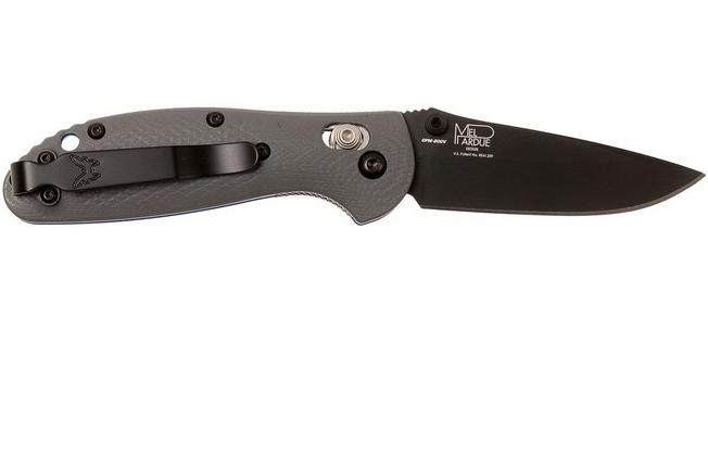 Benchmade G10 Gray Mini Griptilian 556BK-1 CPM20CV Black Plain