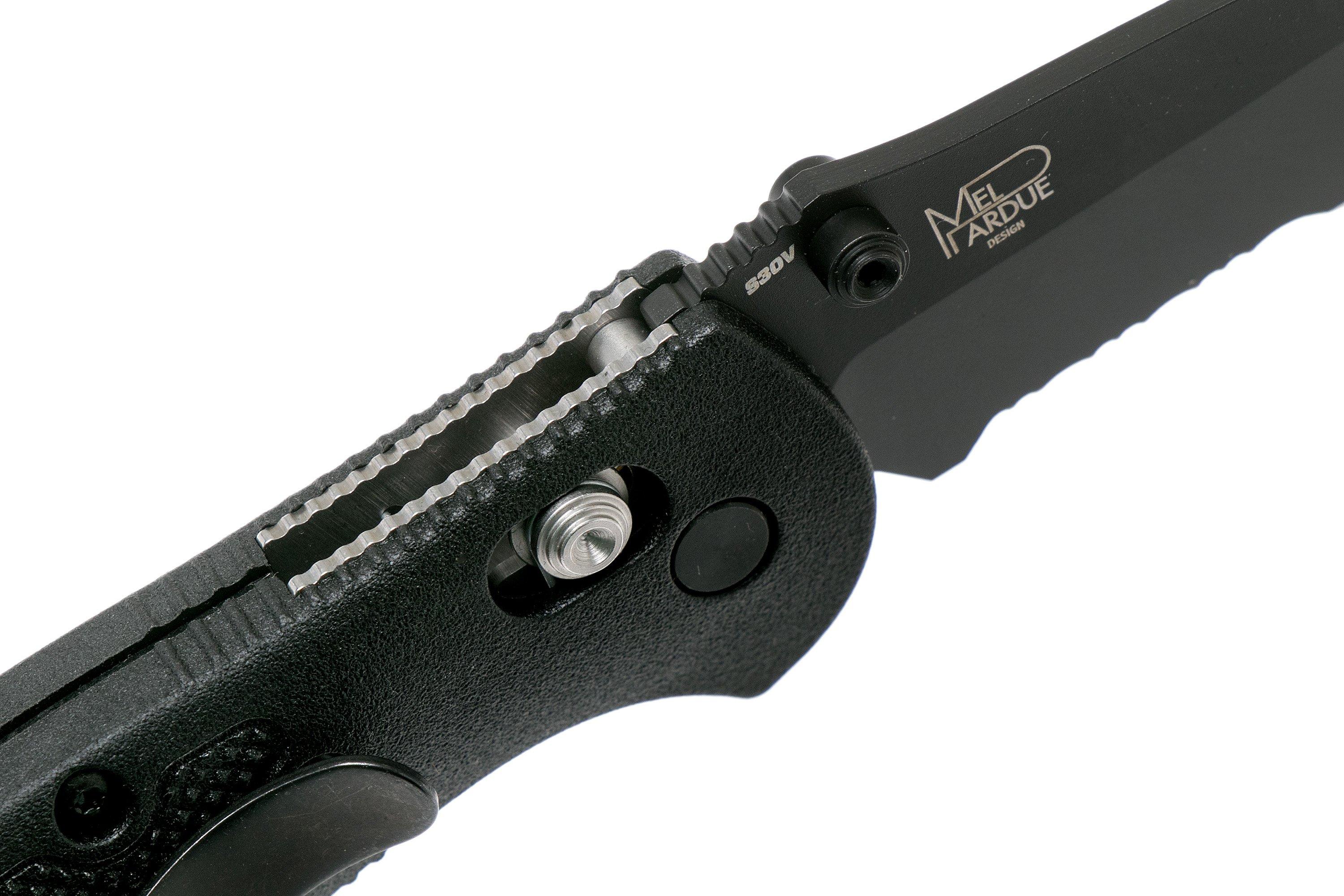 Benchmade MiniGriptilian 556SBKS30V Serrated pocket knife, Mel Pardue