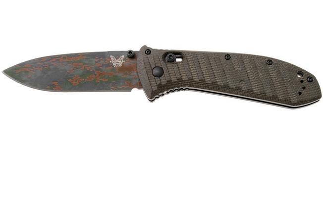 Afbeelding voor Benchmade Presidio II 570CAMO-2601, 2026 Shot Show Limited Edition, Flecktarn Camo Cerakote CPM S30V, Brown Canvas Micarta zakmes