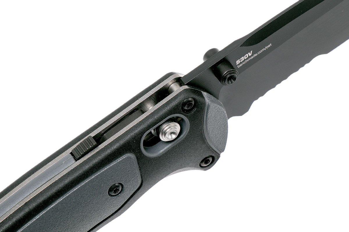 Benchmade 595SBK Mini Boost pocket knife, serrated edge black blade ...