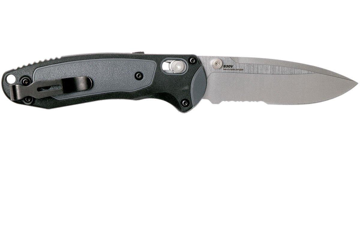 Benchmade 595S Mini Boost pocket knife, serrated edge satin blade ...