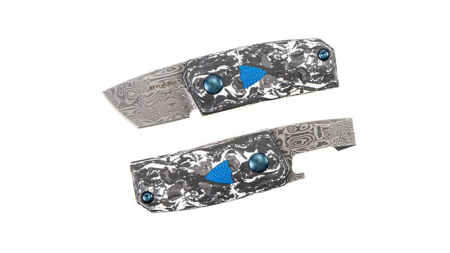 Benchmade Tengu Tool 602-211 Damasteel, White and Black Marbled Carbon ...