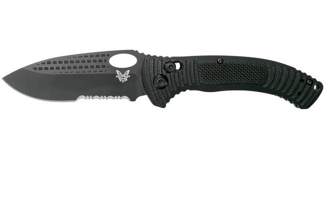 Image for Benchmade Aileron 737SBK Black Serrated pocket knife, Steve Tarani design