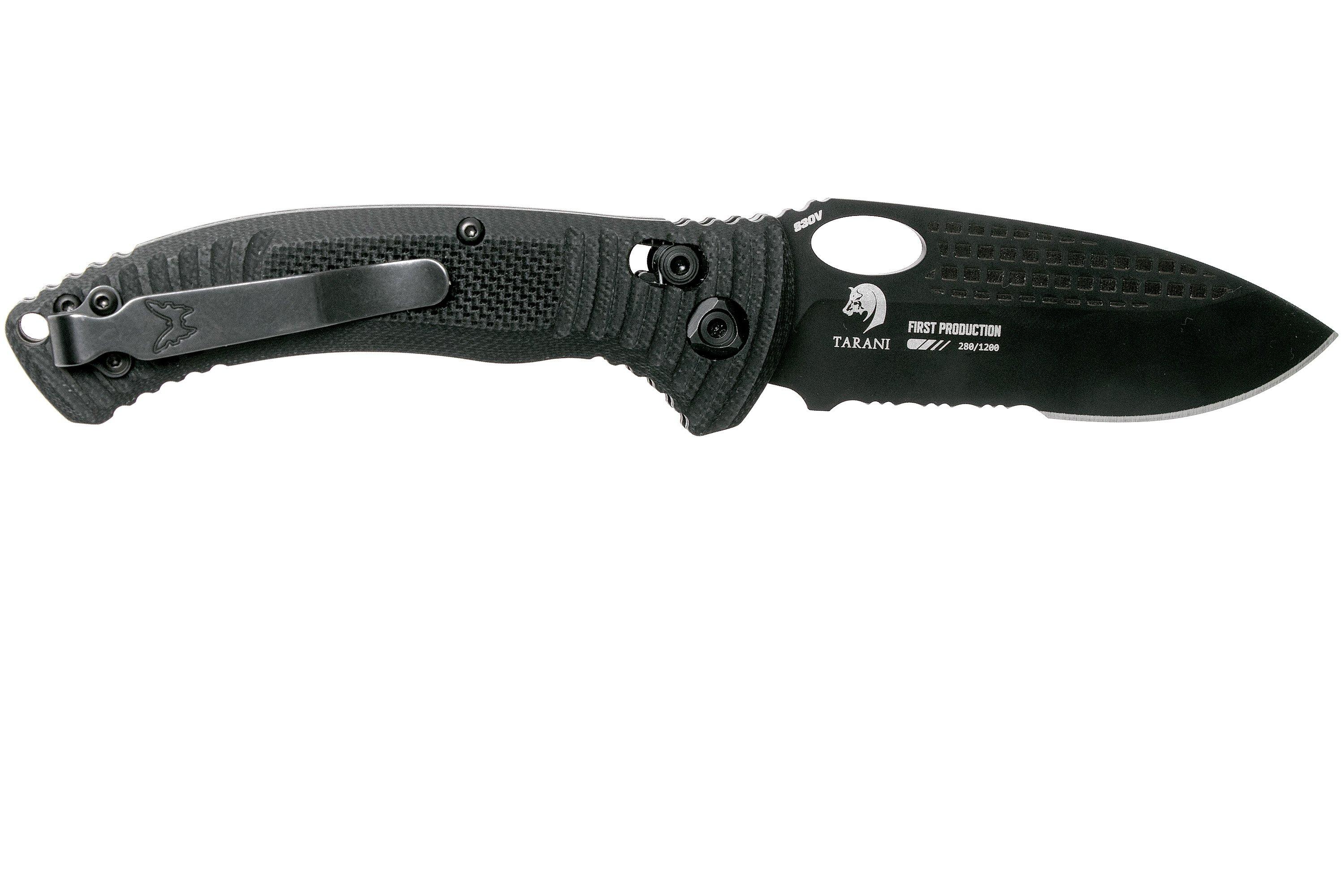 Benchmade Aileron 737SBK Black Serrated pocket knife, Steve Tarani