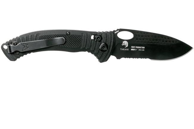Image for Benchmade Aileron 737SBK Black Serrated pocket knife, Steve Tarani design