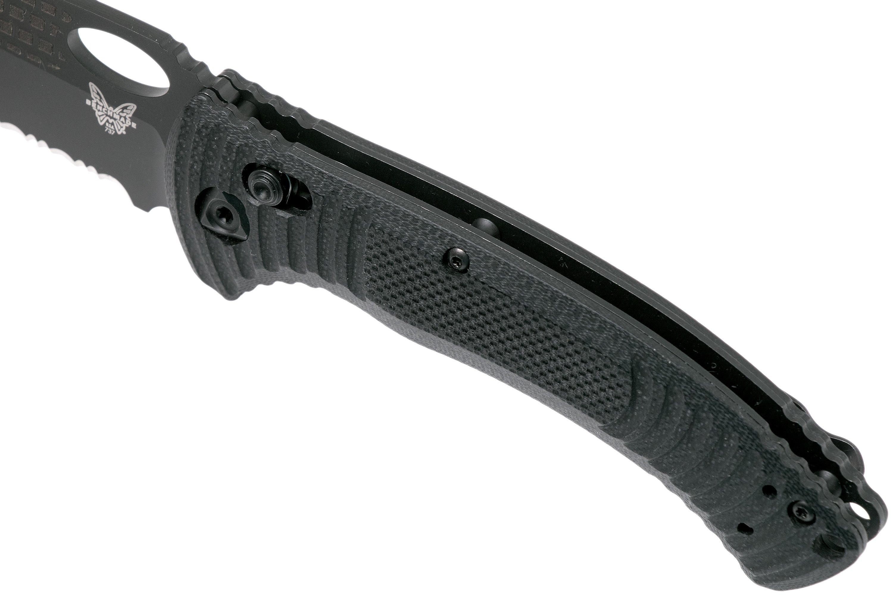 Benchmade Aileron 737SBK Black Serrated pocket knife, Steve Tarani