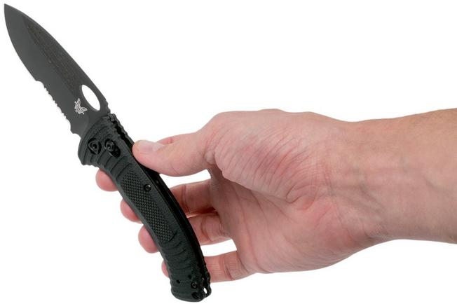 Image for Benchmade Aileron 737SBK Black Serrated pocket knife, Steve Tarani design