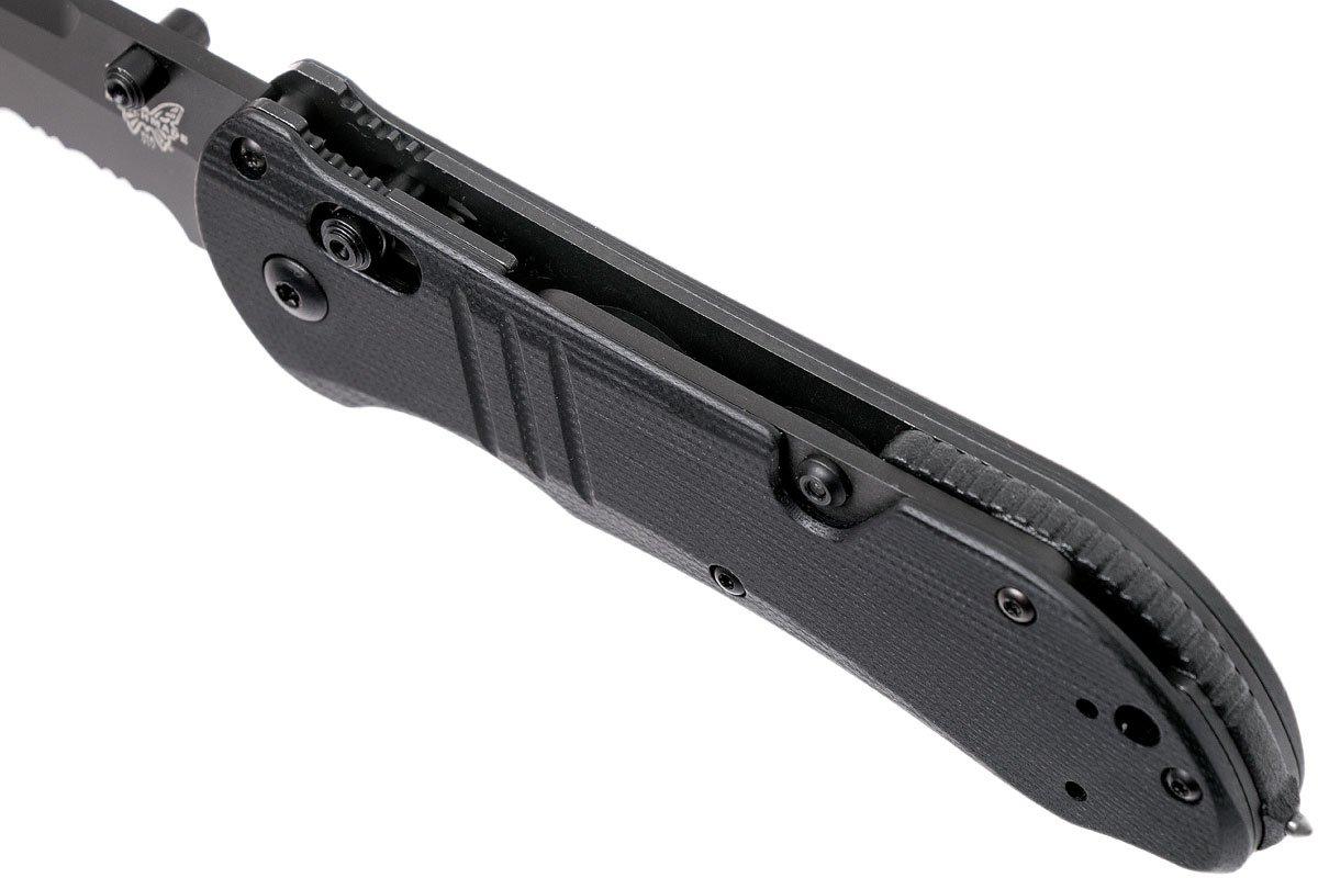 Benchmade 917SBK Triage rescue knife, black coating, serrated edge