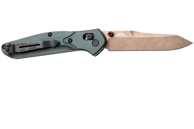 Afbeelding voor Benchmade Osborne 940FE-2601, Flat Dark Earth Battlewashed PVD CPM S90V, Taiga Green Aluminum zakmes