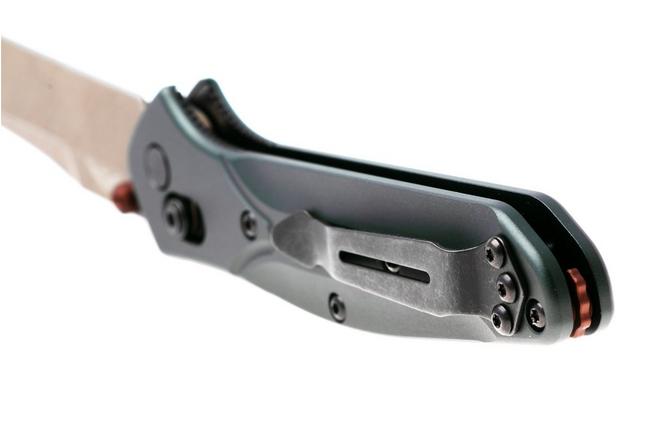 Afbeelding voor Benchmade Osborne 940FE-2601, Flat Dark Earth Battlewashed PVD CPM S90V, Taiga Green Aluminum zakmes