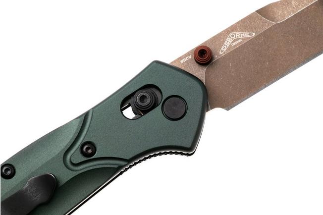 Afbeelding voor Benchmade Osborne 940FE-2601, Flat Dark Earth Battlewashed PVD CPM S90V, Taiga Green Aluminum zakmes
