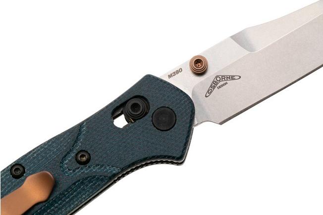 Afbeelding voor Benchmade Mini Osborne 945-04 Stonewashed M390, Blue Denim Micarta, zakmes, Warren Osborne design