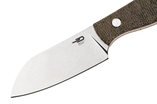 Afbeelding voor Bestech Heidi Blacksmith #3 BFK07C Stonewashed 14C28N Sheepsfoot, Green Micarta, vaststaand mes