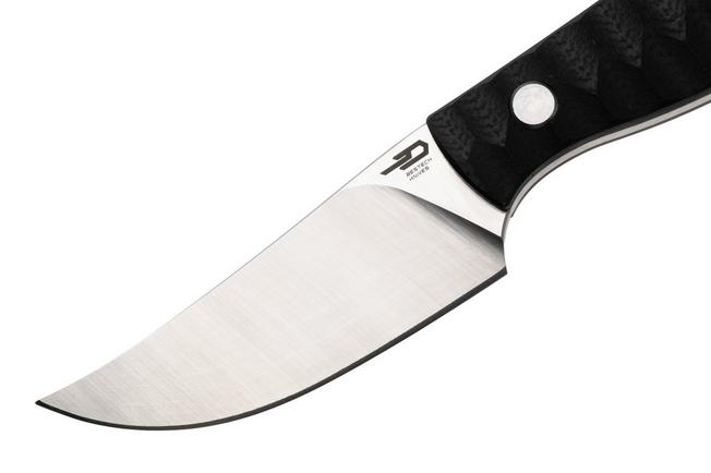 Afbeelding voor Bestech Heidi Blacksmith #3 BFK08A Satin 14C28N Clippoint, Black G10, vaststaand mes
