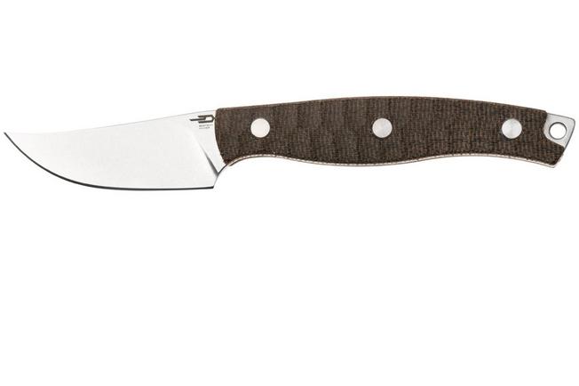 Afbeelding voor Bestech Heidi Blacksmith #3 BFK08C Stonewashed 14C28N Clippoint, Green Micarta, vaststaand mes