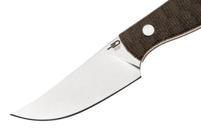 Afbeelding voor Bestech Heidi Blacksmith #3 BFK08C Stonewashed 14C28N Clippoint, Green Micarta, vaststaand mes