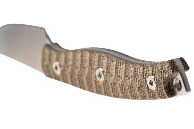 Afbeelding voor Bestech Heidi Blacksmith #3 BFK08C Stonewashed 14C28N Clippoint, Green Micarta, vaststaand mes