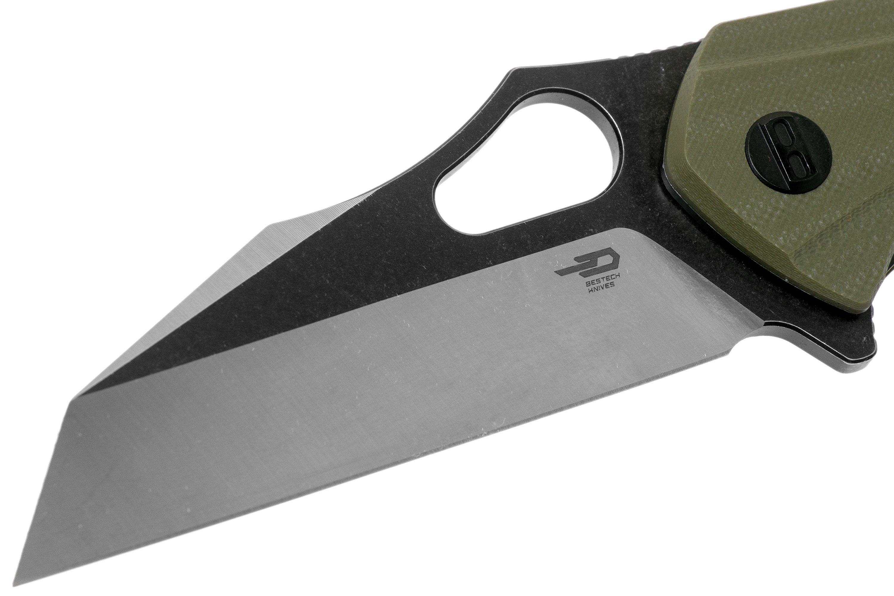 Bestech Operator BG36C Green G10, Two Tone Black pocket knife ...