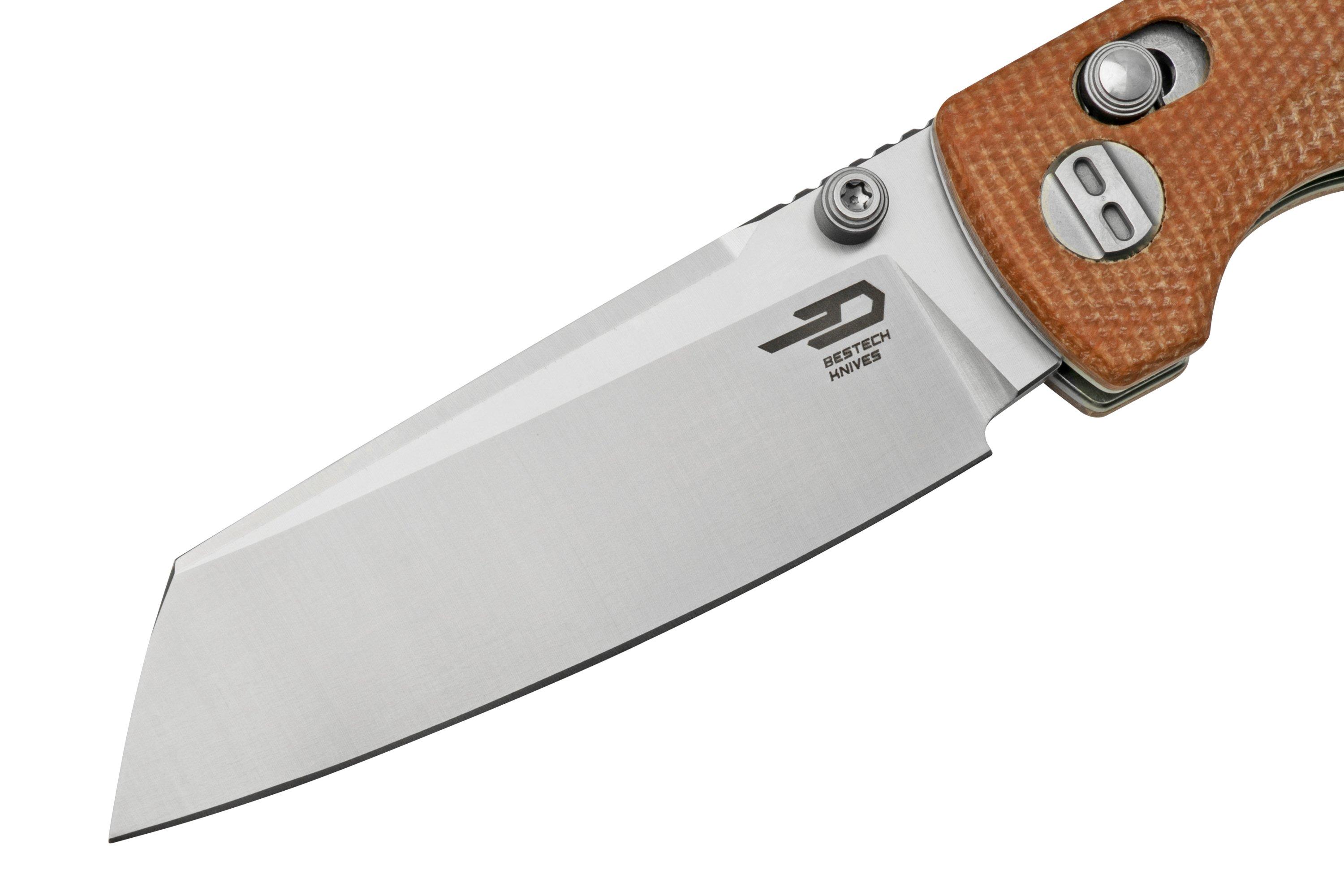 Bestech Slasher BG43D Brown Micarta, pocket knife | Advantageously ...