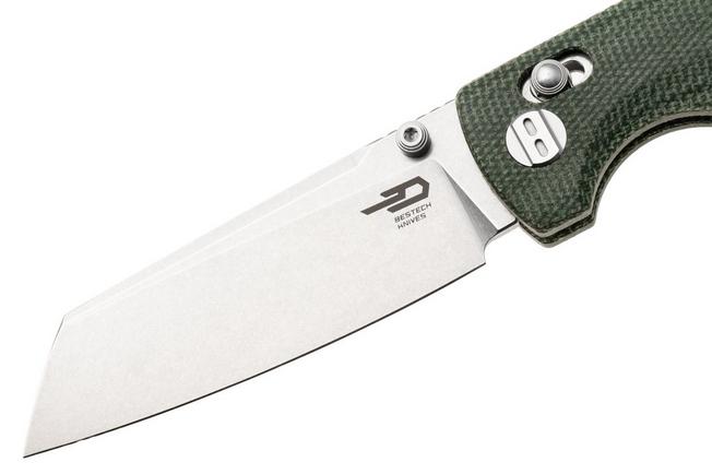 Afbeelding voor Bestech Slasher BG56B-1 Stonewash D2, Green Micarta, zakmes
