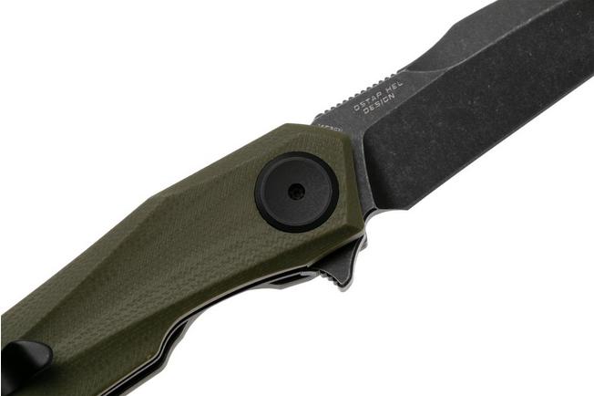 Afbeelding voor Bestech Ivy BG59C Blackwash 14C28N, OD Green G10, zakmes, Ostap Hel design