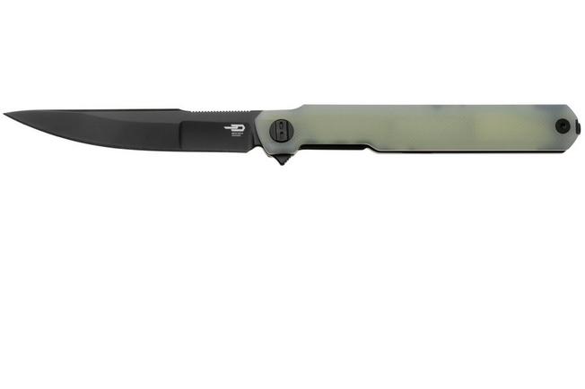 Afbeelding voor Bestech Duoz BG65D Black PVD 14C28N, Jade G10, zakmes, Ostap Hel design