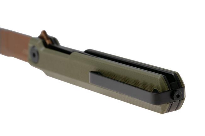 Afbeelding voor Bestech Duoz BG65F Gold PVD 14C28N, OD Green G10, zakmes, Ostap Hel design