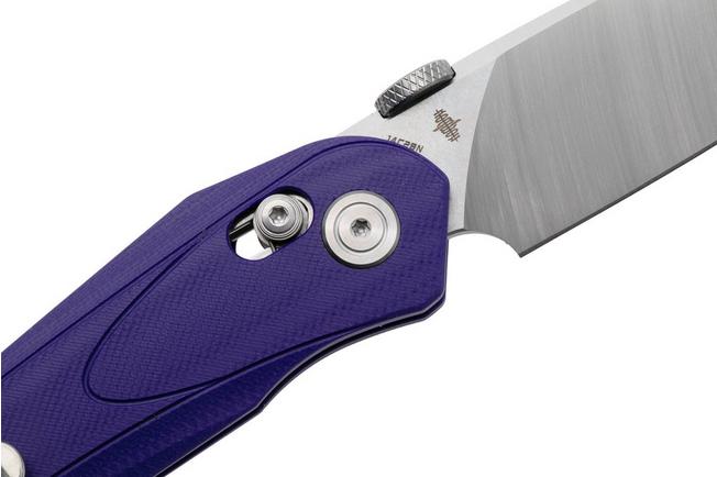 Afbeelding voor Bestech Mothus BG67C Satin 14C28N, Purple G10, zakmes, Kombou design