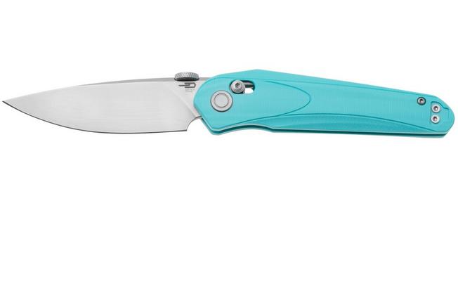 Afbeelding voor Bestech Mothus BG67D Bead Blasted 14C28N, Light Blue G10, zakmes, Kombou design