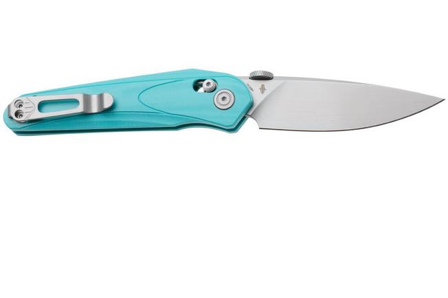 Afbeelding voor Bestech Mothus BG67D Bead Blasted 14C28N, Light Blue G10, zakmes, Kombou design