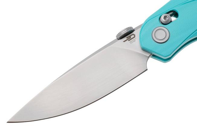 Afbeelding voor Bestech Mothus BG67D Bead Blasted 14C28N, Light Blue G10, zakmes, Kombou design