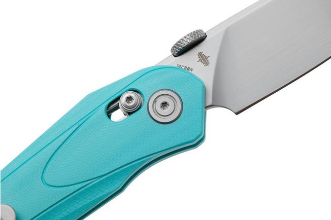 Afbeelding voor Bestech Mothus BG67D Bead Blasted 14C28N, Light Blue G10, zakmes, Kombou design